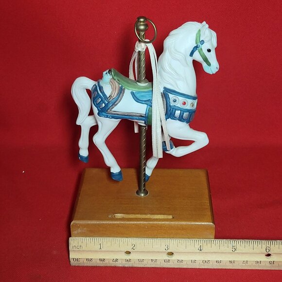 Vintage Musical Carousel Horse Figurine Plays Music - Picture 9 of 13